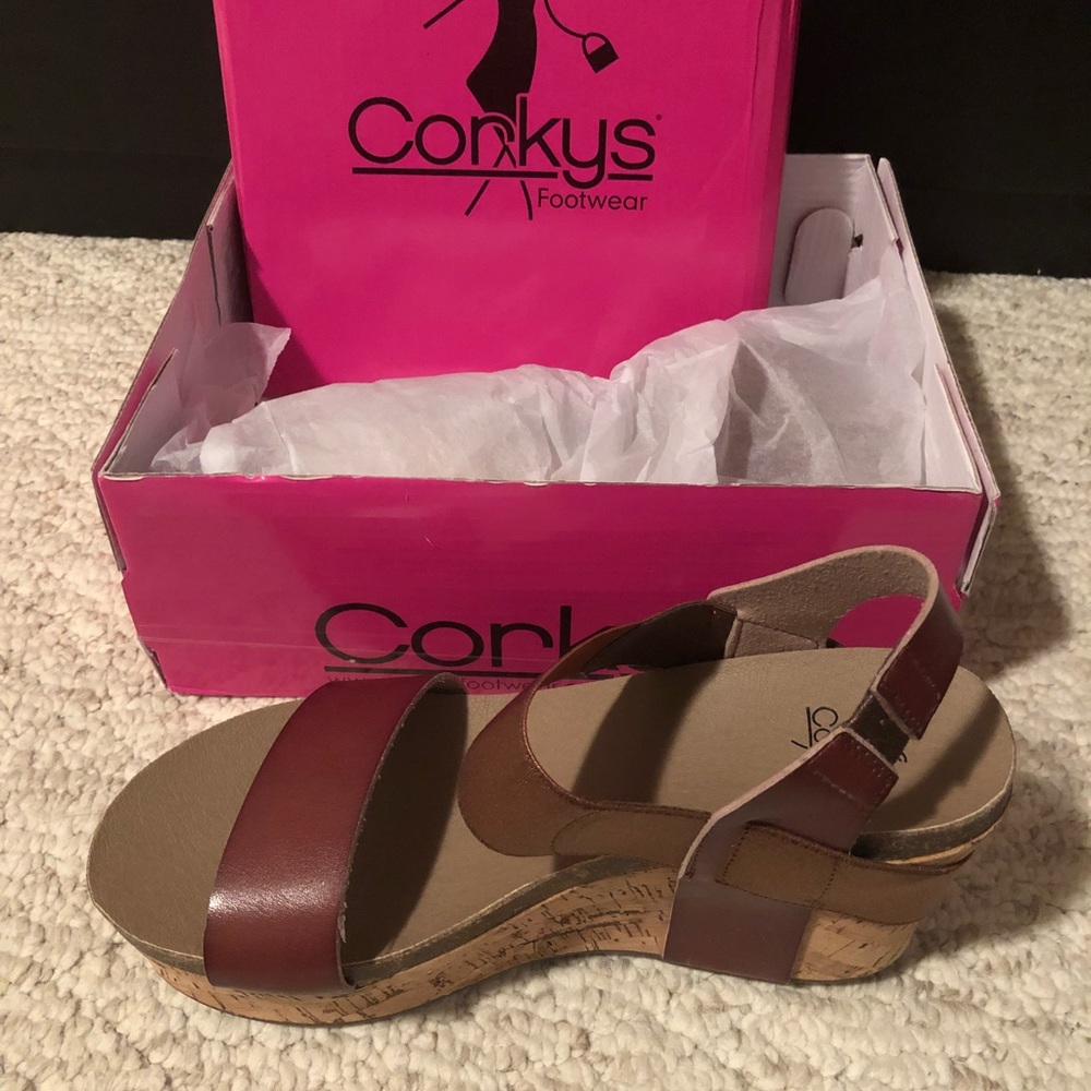 Corkys brown wedge sandals